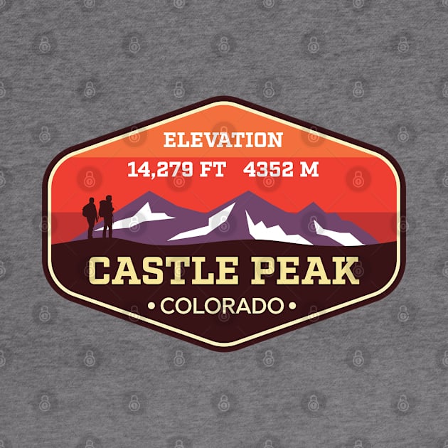 Castle Peak Colorado - 14ers Mountain Climbing Badge by TGKelly